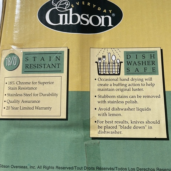 NWT Gibson Everyday Casual Living Flatware - Hunter green - 58 pcs - d/w safe - Picture 5 of 6